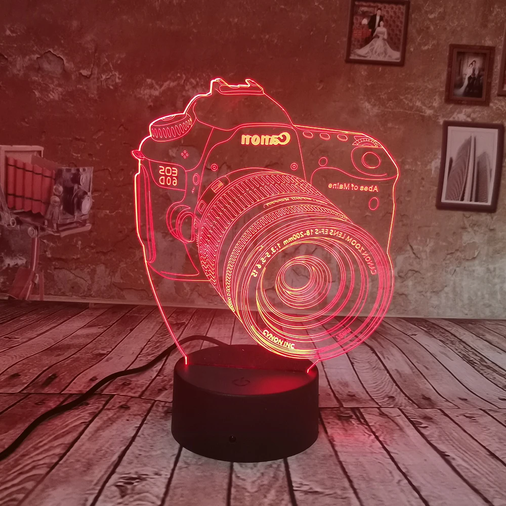 Дропшиппинг создан подарки камера 3D ночник 7 видов цветов сенсорный светодиодный