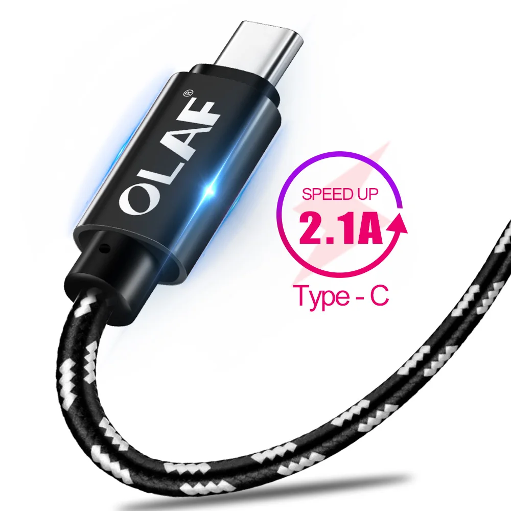 Олаф usb type C кабель для быстрой зарядки USB C type-C 2,1 кабель для передачи данных USB кабель для зарядки телефона для samsung S9 S8 Note 9 8 pocophone F1