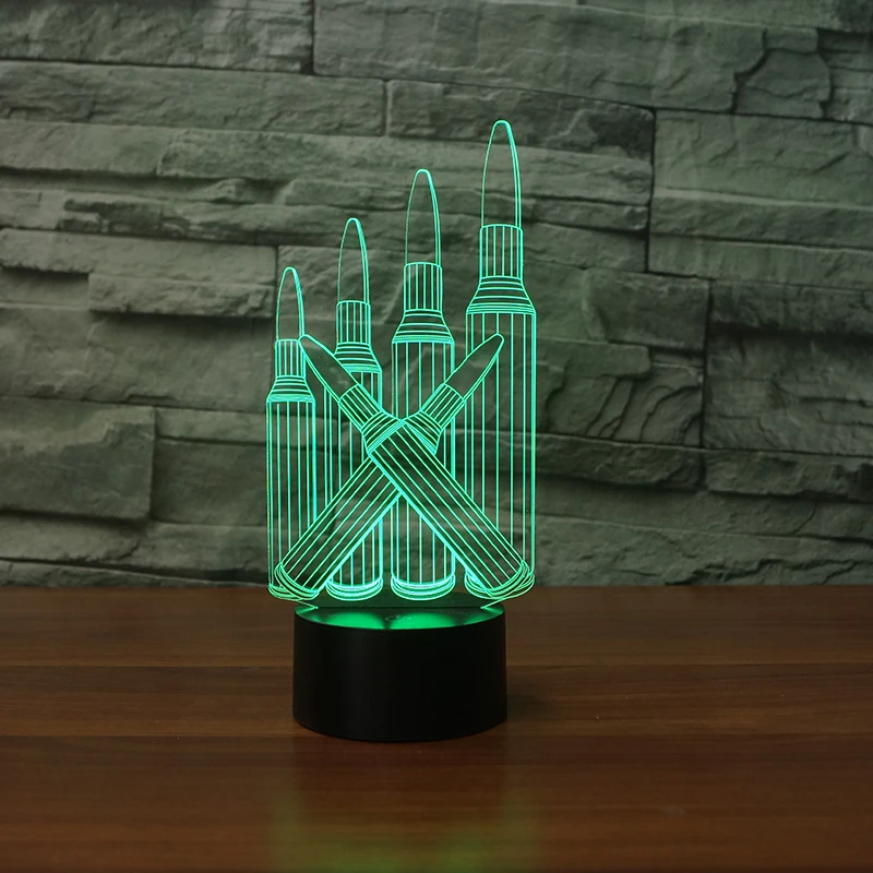 Цилиндрическая 3D лампа 7 цветов Светодиодные ночные лампы для детей сенсорный