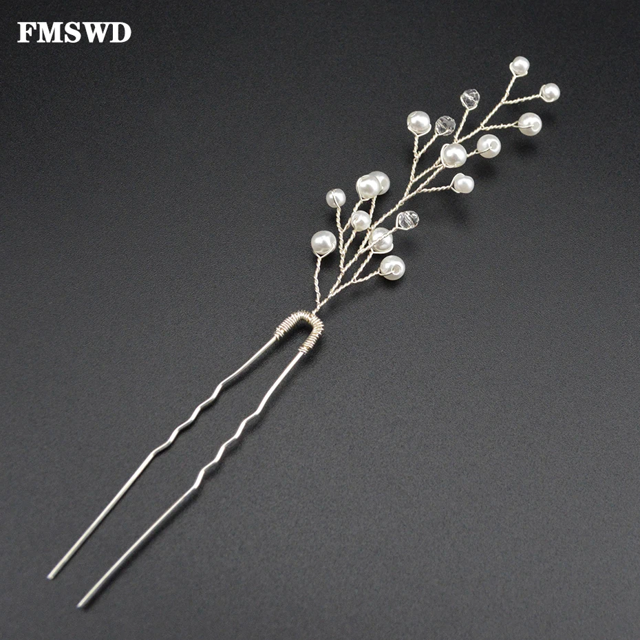 Новинка модная заколка для невесты со стразами ручная работа серебряный жемчуг