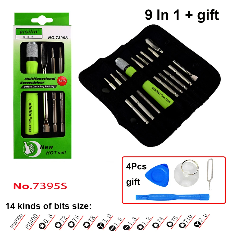 Фото 7 / 9 In 1 Five-star Flat Torx Screwdrivers Set Opening Repair Hand Tool Kit With Metal Spudger for Mobile Phone Laptop Tablet 7 / 9 In 1 Five-star Flat Torx Screwdrivers Set Opening Repair Hand Tool Kit With Metal Spudger for Mobile Phone Laptop Tablet