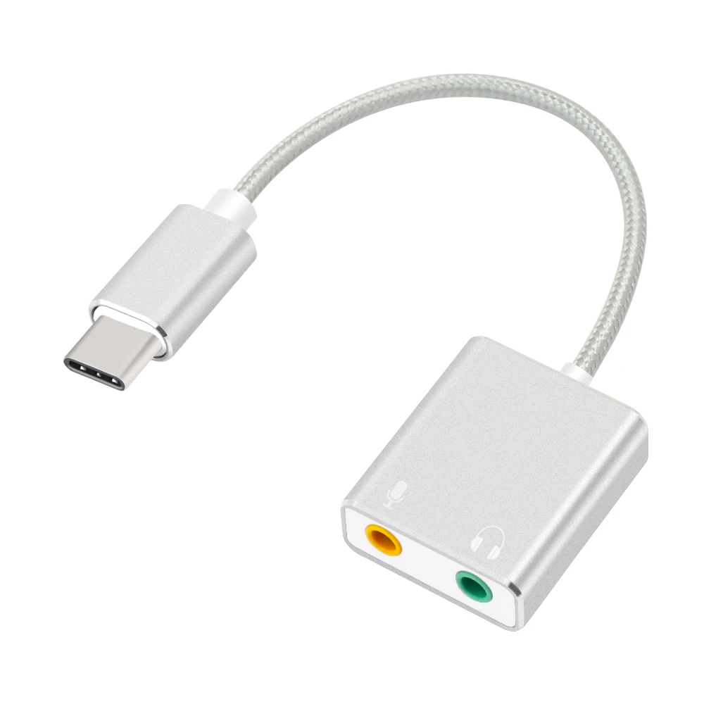Usb type C type-C внешняя звуковая карта адаптер аудио карта USB-C к разъему 3,5 мм наушники микрофон для ноутбука Macbook Pro