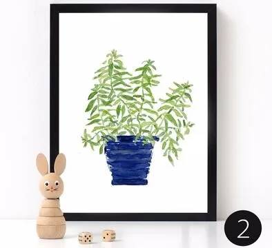 Северные деревенские зеленые растения современное искусство картина маслом