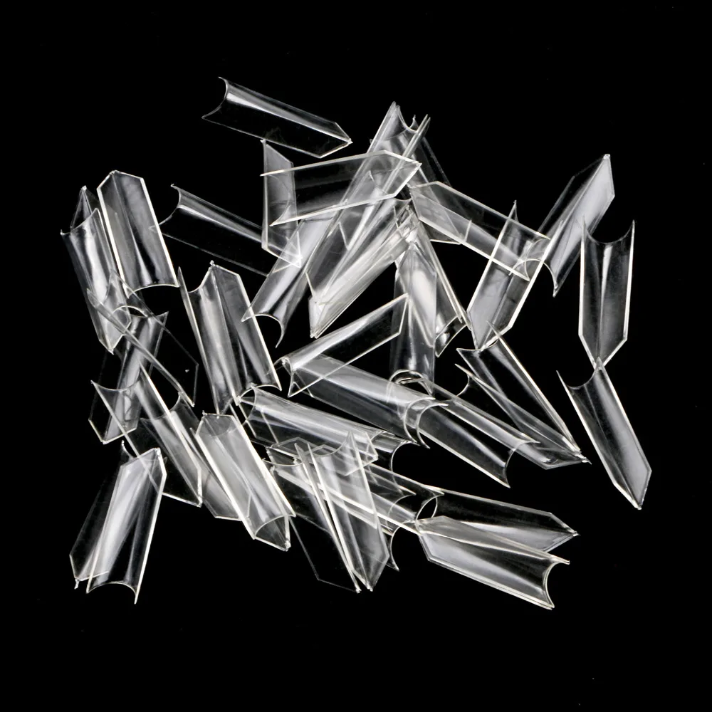 Треугольные кончики для ногтей Ferrari Style 500 шт. белые прозрачные натуральные|art