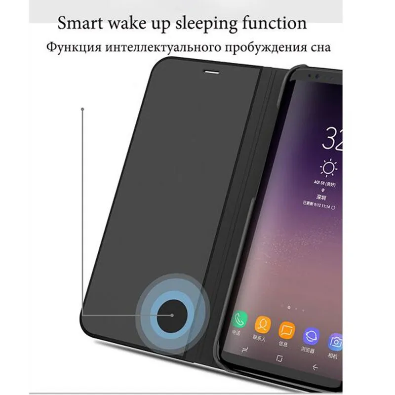 Y5 Y6 премьер-чехол для зеркала Smart View флип-чехол телефона huawei Prime покрытие