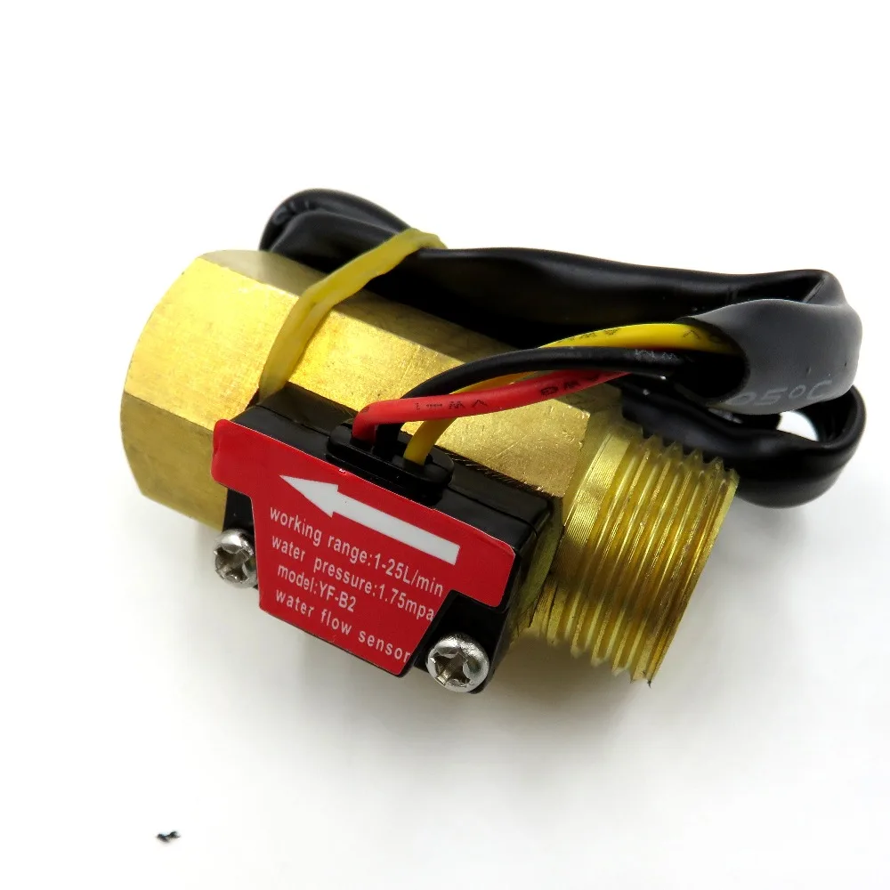 YF-B2 G1/2&quot DN15 Pure Brass water flow sensor hall rate counter indicator 1-25L/min | Инструменты