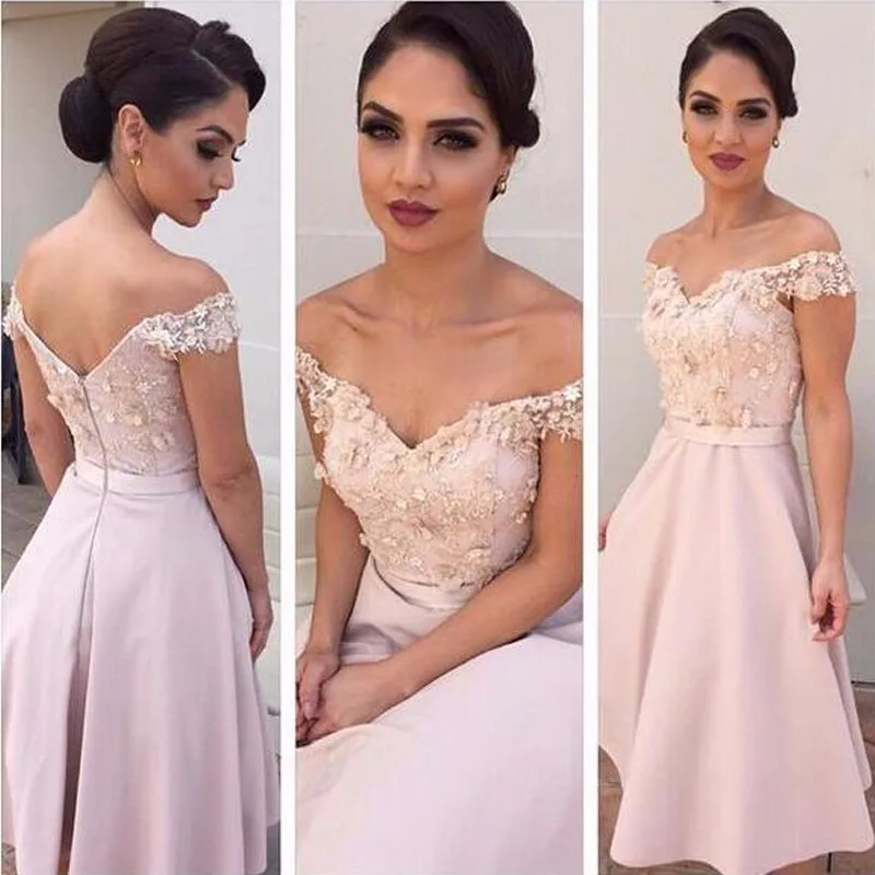 Элегантные Выпускные платья 2017 кружевные розовые короткие с v-образным вырезом