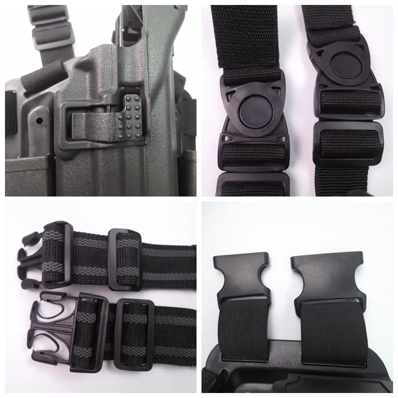 

Hunting Airsoft Paintball Accessories Tactical GL 17 19 23 31 Drop Leg Thigh Hand Gun Holster Light Bearing W/Magazine Pouches