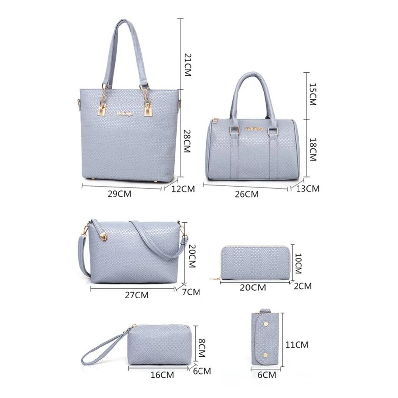 Женские 6 шт./партия Сумки из искусственной кожи сумки через плечо повседневная