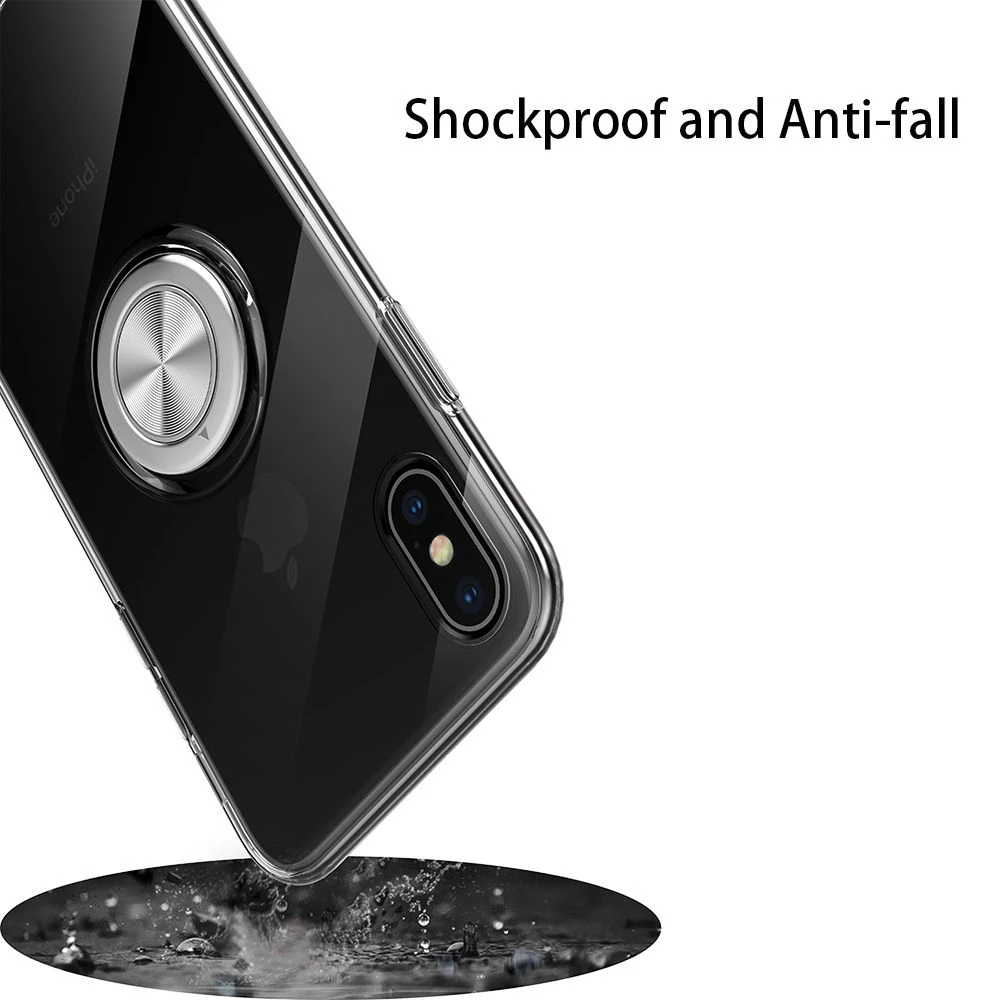 Магнитный металлический кольцевой кронштейн чехол для Apple iPhone Xs Max Xr 7 8 6 6s Plus
