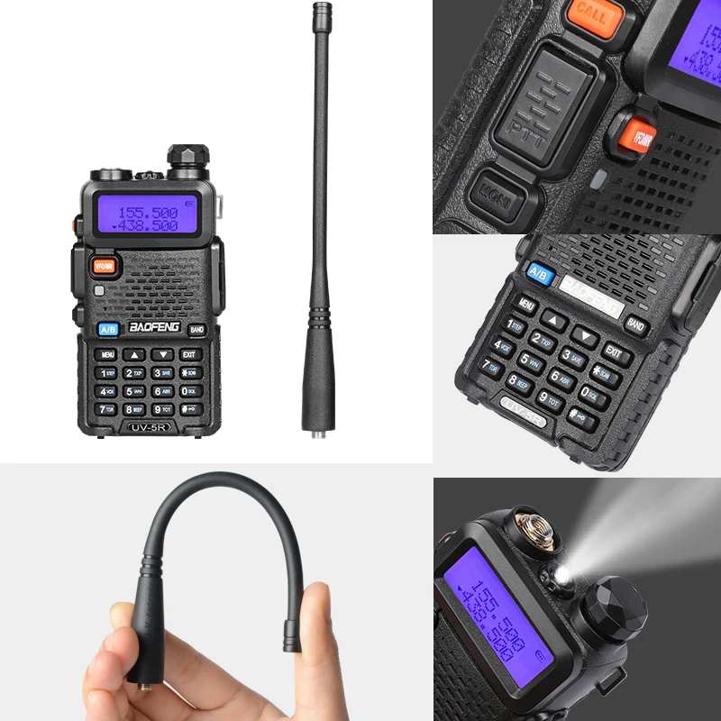 Переносная рация BaoFeng портативная VHF 136 174 UHF 400 520 МГц двухдиапазонный
