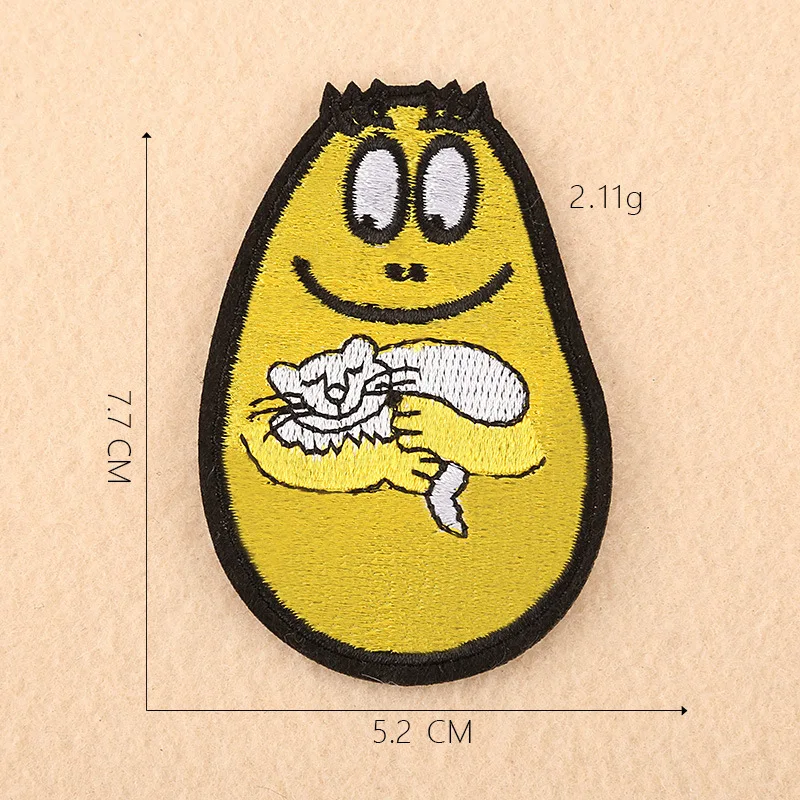 8 Мультфильм милый Barbapapa вышитые термонаклейки наклейки для одежды 3D Diy Kawaii аниме звезда аппликации шапки обувь джинсы Декор - Цвет: 8