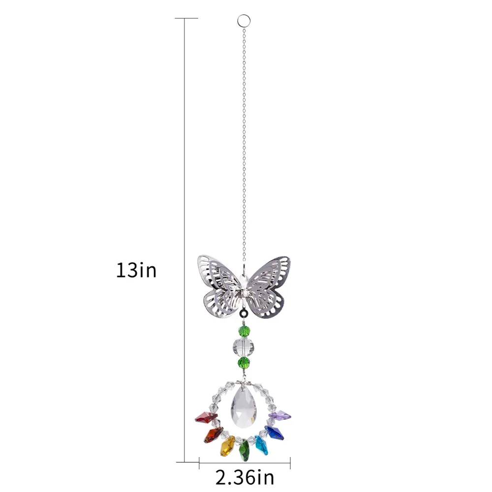 3D бабочка и сердце Подвески чакры люстра Suncatchers для дома и офиса украшения сада Подвески для автомобиля растение окна