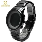 Ремешок керамический для наручных часов, матовый черный браслет, с застежкой-бабочкой, AR1451 AR1452, 22 24 мм