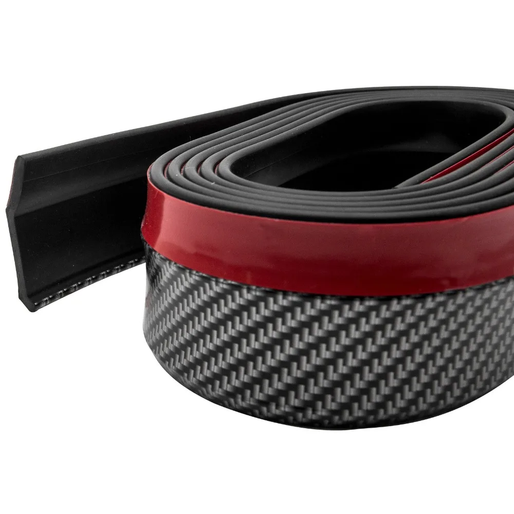 Universal 2.5M Car Front Bumper Strip Lip Carbon Fiber Effect Spoiler Rubber Hot | Автомобили и мотоциклы