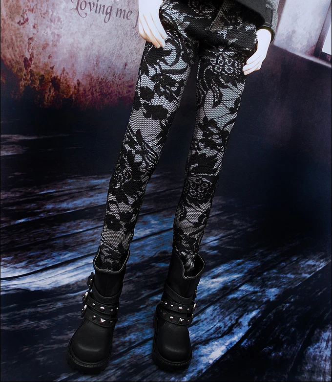T02-X563 Блит куклы 1/3 1/4 bjd кукол 1/6 аксессуаров серебро черный с цветочным рисунком тонкий стрейч Штаны 1 шт