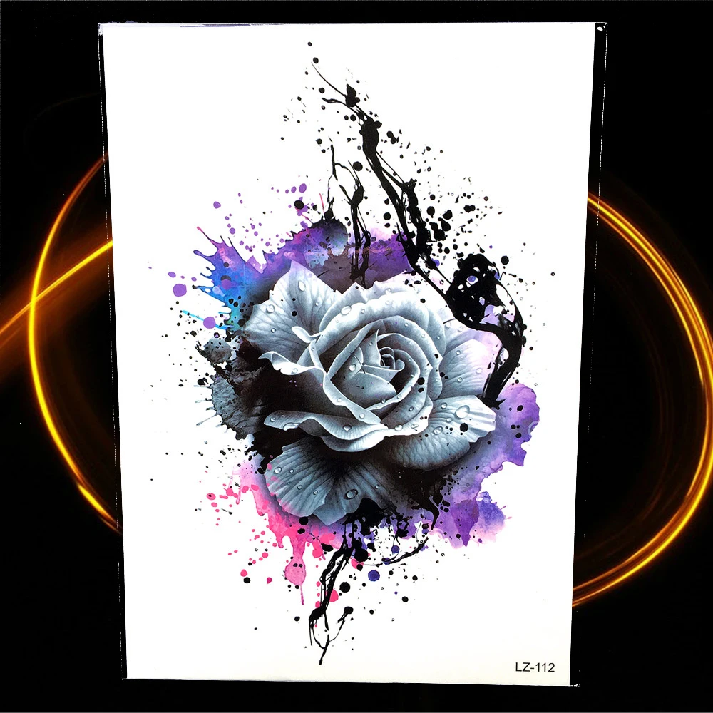 Сексуальная Снежная королева акварель белая лиса временная татуировка наклейка