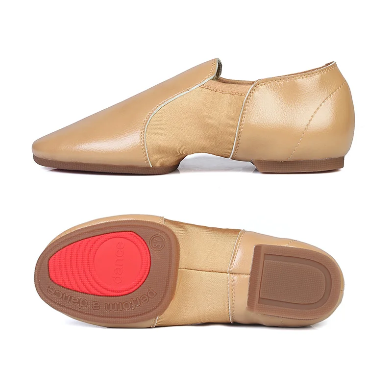 PU Brown Rubber Sole HROYL парусиновая обувь для джаза танцевальная обувь PU для мужчин Бальные танго женские танцевальные туфли кроссовки для взрослых детей - Цвет: PU Brown Rubber Sole