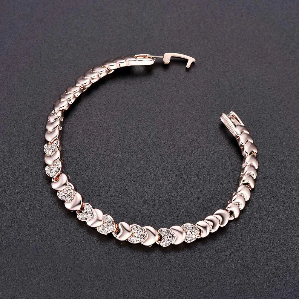 Women Alloy Rhinestone Bracelets Heart Shape Chain Simple Exquisite Jewelry CX17 | Украшения и аксессуары