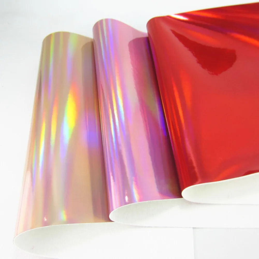 21X30cm A4 лист Радужный голографический ПУ искусственная Синтетическая кожа ткань