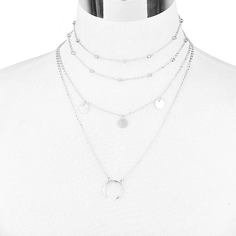 4 шт./компл. для женщин ожерелье модные бусы Луна круглый кисточкой подвеска на