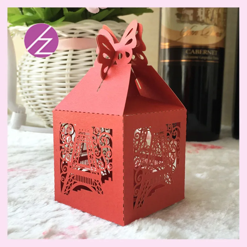 100Pcs Tower Design Pattern butterfly mini size Paper Candy Box Birthday Party Supplies Decorations Favors paper box Bag Gift | Дом и сад