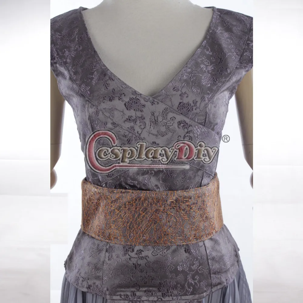Cosplaydiy Игра Престолов Дейенерис Таргариен светло голубое и серое платье для