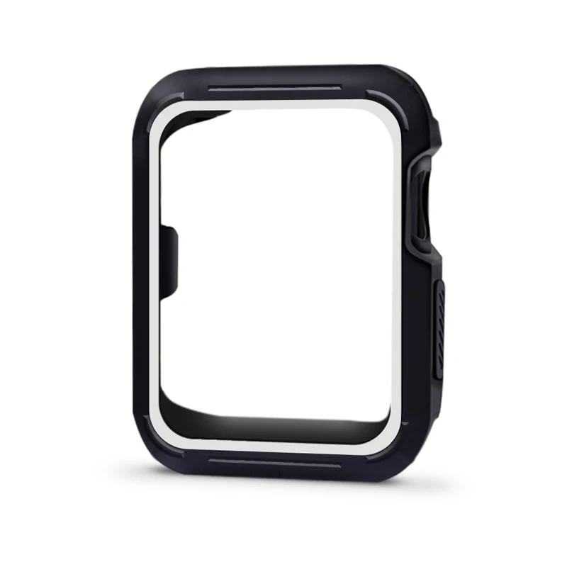 black white TPU Cover For Apple watch Case Apple watch 5 4 44mm 40mm Silicone Protector Bumper for iWatch 3 2 1 42mm 38mm Accessories 44 40 - Цвет: black white