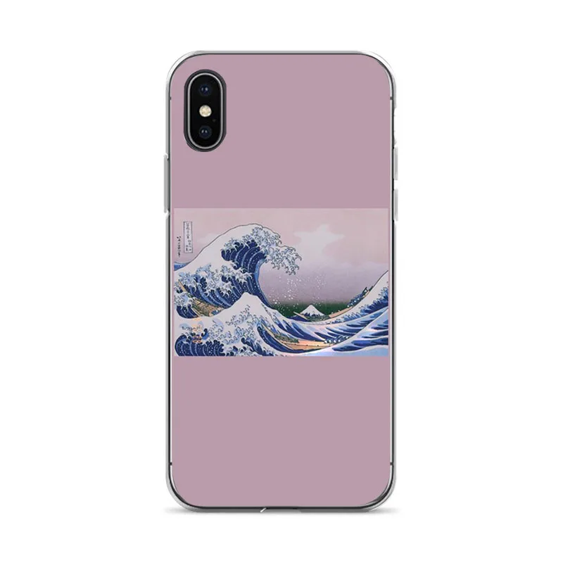 Волнистое Искусство Японский зеленый Illust Классический Забавный Уникальный