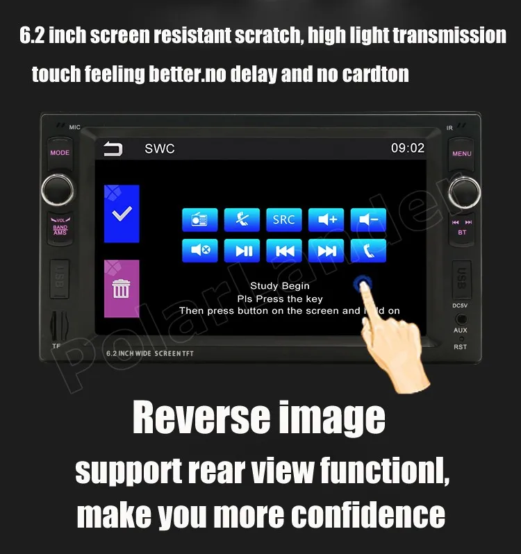 Радио автомобильный Bluetooth 2USB MP4 MP5 плеер Видео Стерео 2 Din FM 6 дюймов с входом для