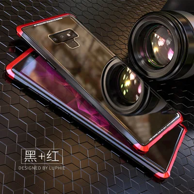 Модный металлический чехол из закаленного стекла для samsung galaxy Note 9, чехол для samsung galaxy Note9, чехол s, чехол для телефона