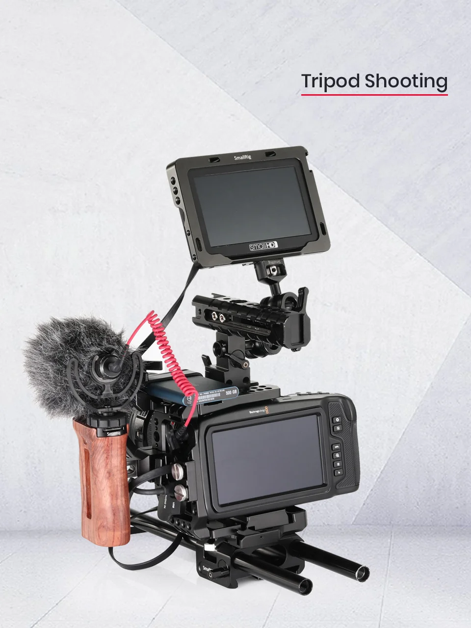 SmallRig QR Половина Клетка для Blackmagic Дизайн Карманный кинотеатр камера BMPCC 4K 6K со встроенной Manfrotto 501PL пластина NATO Rail-2255