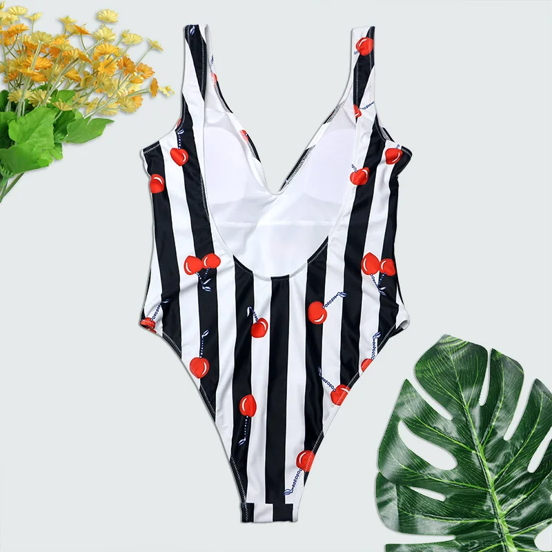 Фламинго печати U шеи сексуальный повязку Для женщин Одна деталь купальник 2018