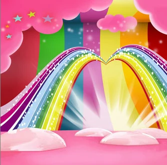 

8x8 футов радужные ворота розовые воздушные шары полосы Детский сад Дети пользовательская фотостудия фон винил 240 см x 240 см