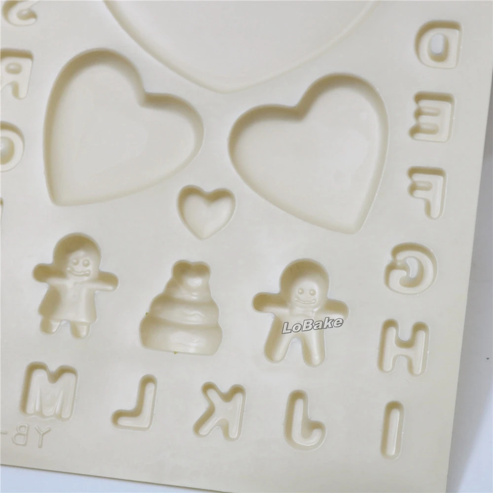 (10 шт./лот) Новое прибытие большой сердце Валентина с буквами имбирь человек формы