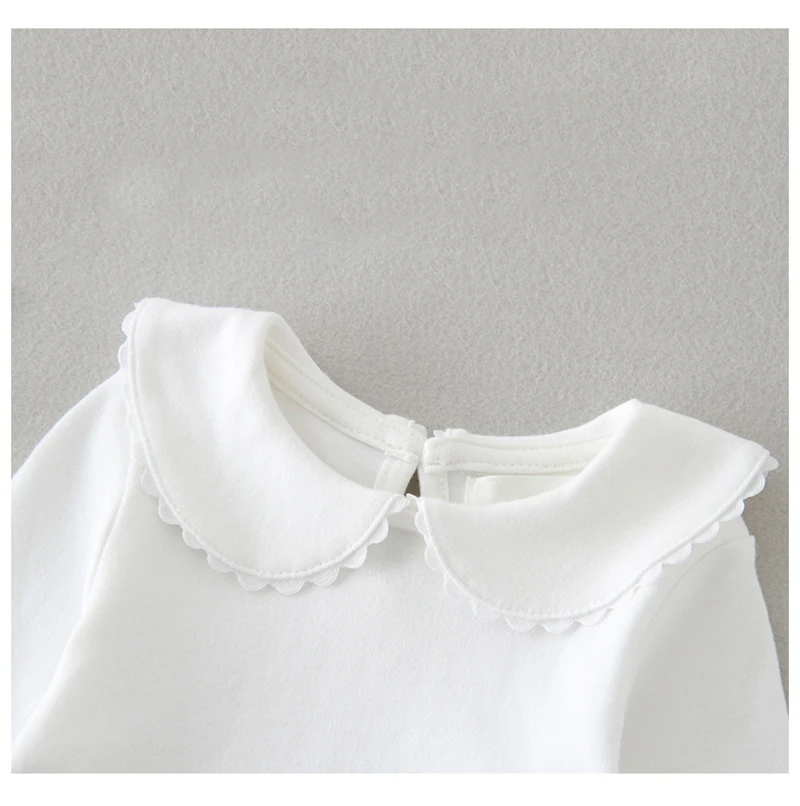 На крестины для новорожденных рубашки мальчиков с длинным рукавом рюшами на