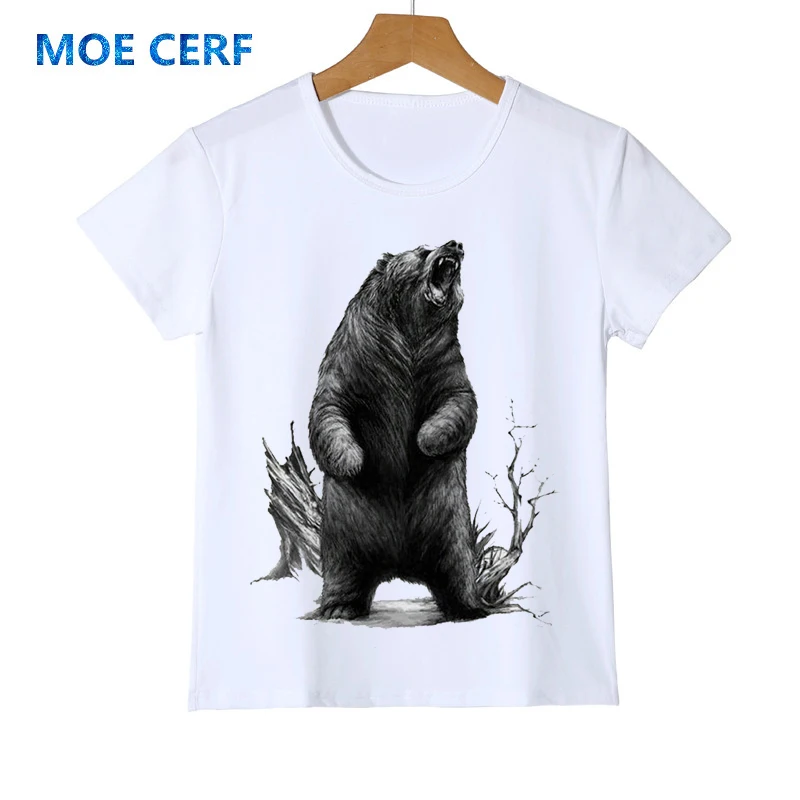 Детская футболка с индивидуальным принтом медведя летняя 3D для