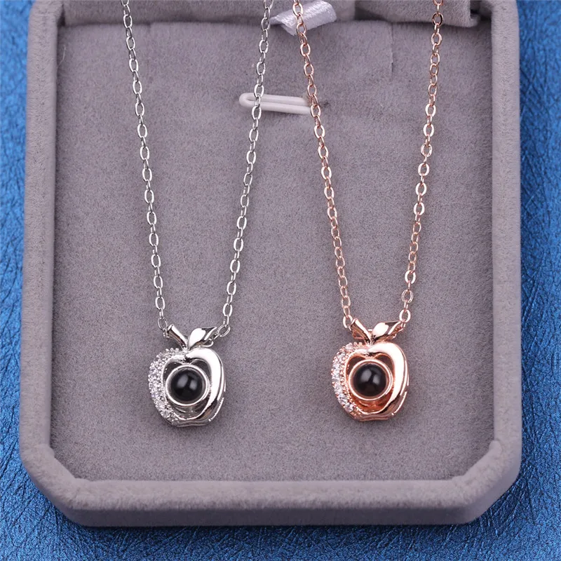 Женское свадебное ожерелье с подвеской Love Memory 100 языков подарок для влюбленных