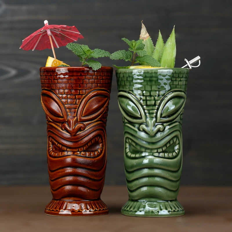 Tiki кружки Коктейльные керамические Tiki стаканы-tiki бар профессиональные стаканы-Гавайские вечерние стаканы