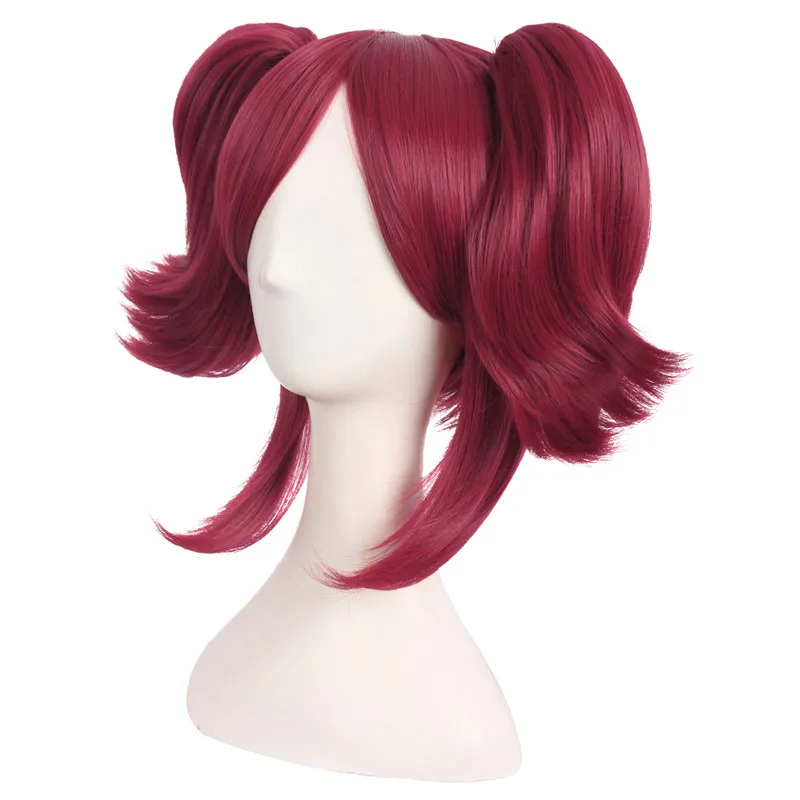 Красные парики для косплея MapofBeauty 12 дюймов винно красные 2 зажима костюм хвоста