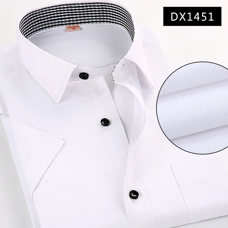 DX1451 twill white Большие размеры 6XL 7XL 8XL мужские рубашки с коротким рукавом, повседневные Высококачественные одноцветные форменные рубашки для мужчин, приталенные рубашки - Цвет: DX1451 twill white