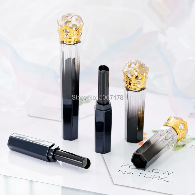 10/30pcs Gradient Black Empty Lipstick Tube Elegant Lip Balm DIY Oblique Edge Container | Красота и здоровье