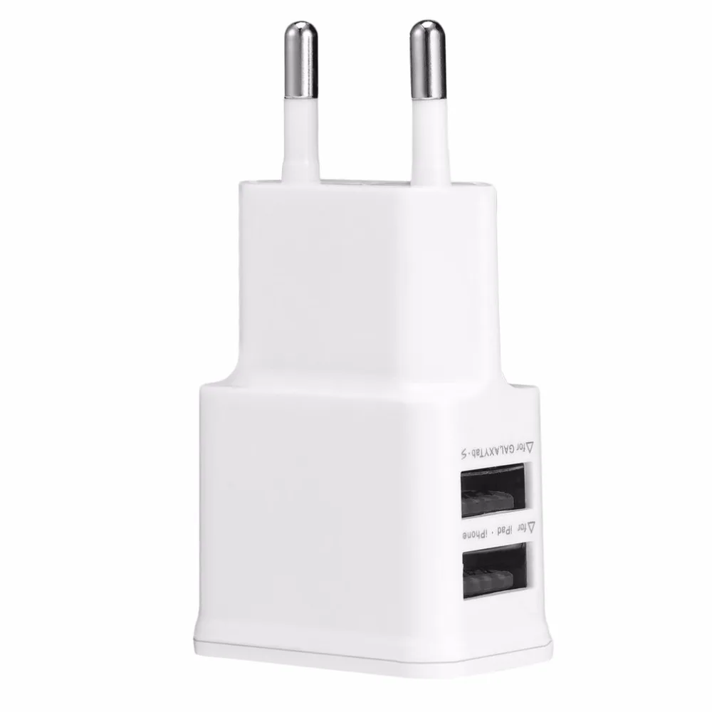 1 шт. 2A двойной 2 порта USB ЕС настенное зарядное устройство адаптер для samsung для iPhone для htc для MOTO идеально