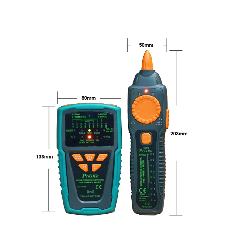 Pro'sKit бренд MT 7029 C Шум фильтрации кабельной сети PoE тонер зонд тестер|Мультиметры|