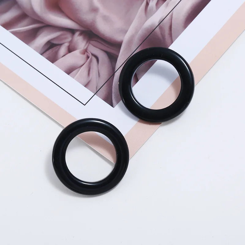 Корейские модные круглые полые серьги-гвоздики с эпоксидной смолой для женщин