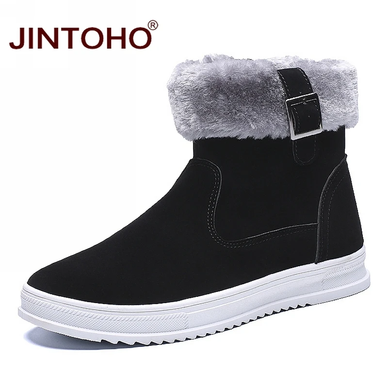 JINTOHO/модные мужские зимние ботинки Повседневная теплая зимняя обувь ковбойские