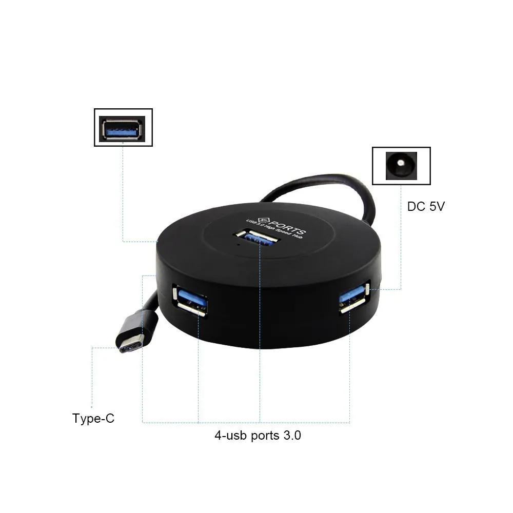 Высокоскоростной мини USB концентратор 4 порта 3 0 дюйма 5 Гбит/с|USB-хабы| |