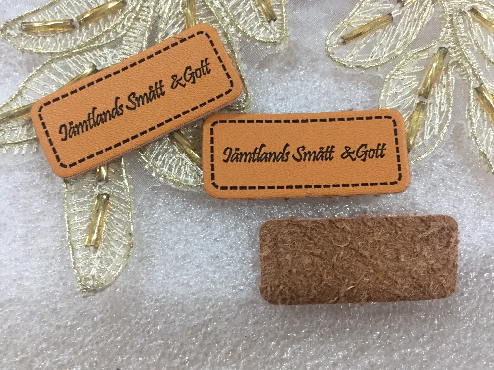

High Quality Custom Brand Logo Artificial Leather Label Patch For Clothes / Jeans / Bags