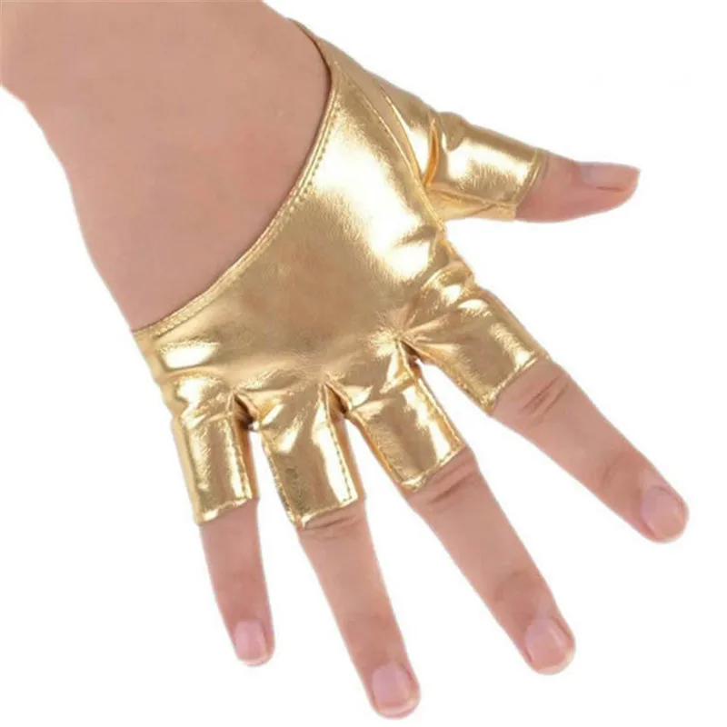 Режим Frauen PU-lederne панк Halb ладони палец вождения дакнинг anzeigen Handschuhe Y8