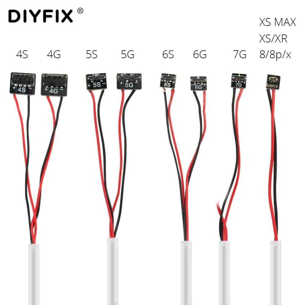 DIYFIX ток Тесты кабель для передачи данных для iPhone XS/Max/XR/8/8 P/7/7 P/6/6 S/6SP/5S/5/4S/4 телефон отказ обнаружения ремонт инструмент с зажимом аллигатора